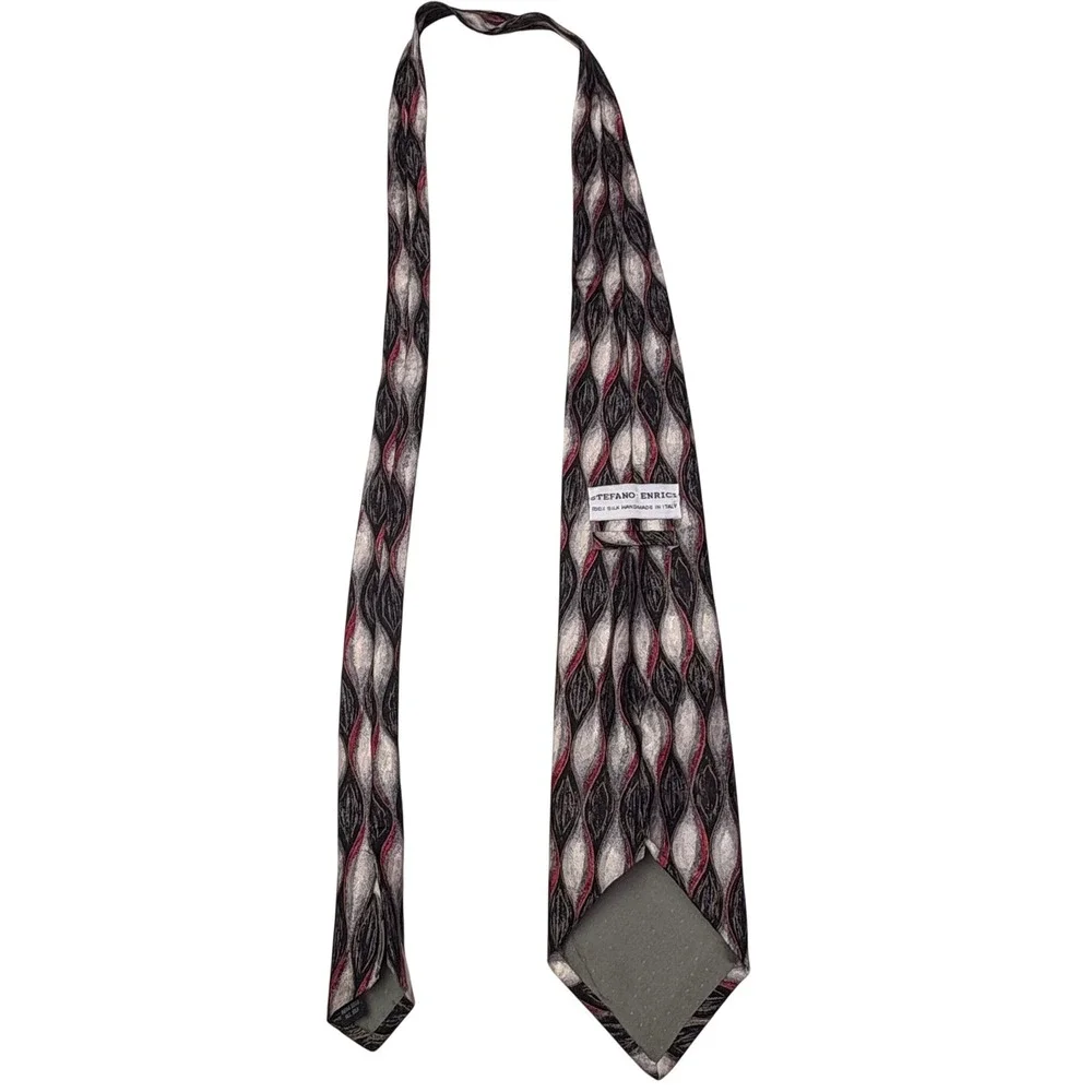 Stefano Enrico 100 Silk Handmade Italian Neck Tie‎ Abstract Pattern